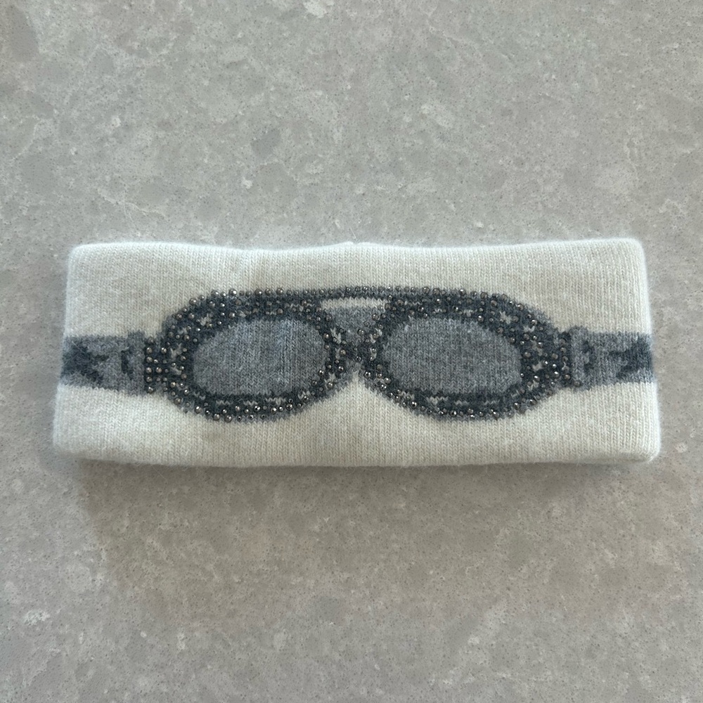 Embellished Grey Knit Headband